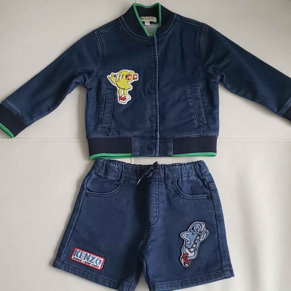 Kids 2 toddler Kenzo denim set short jacket